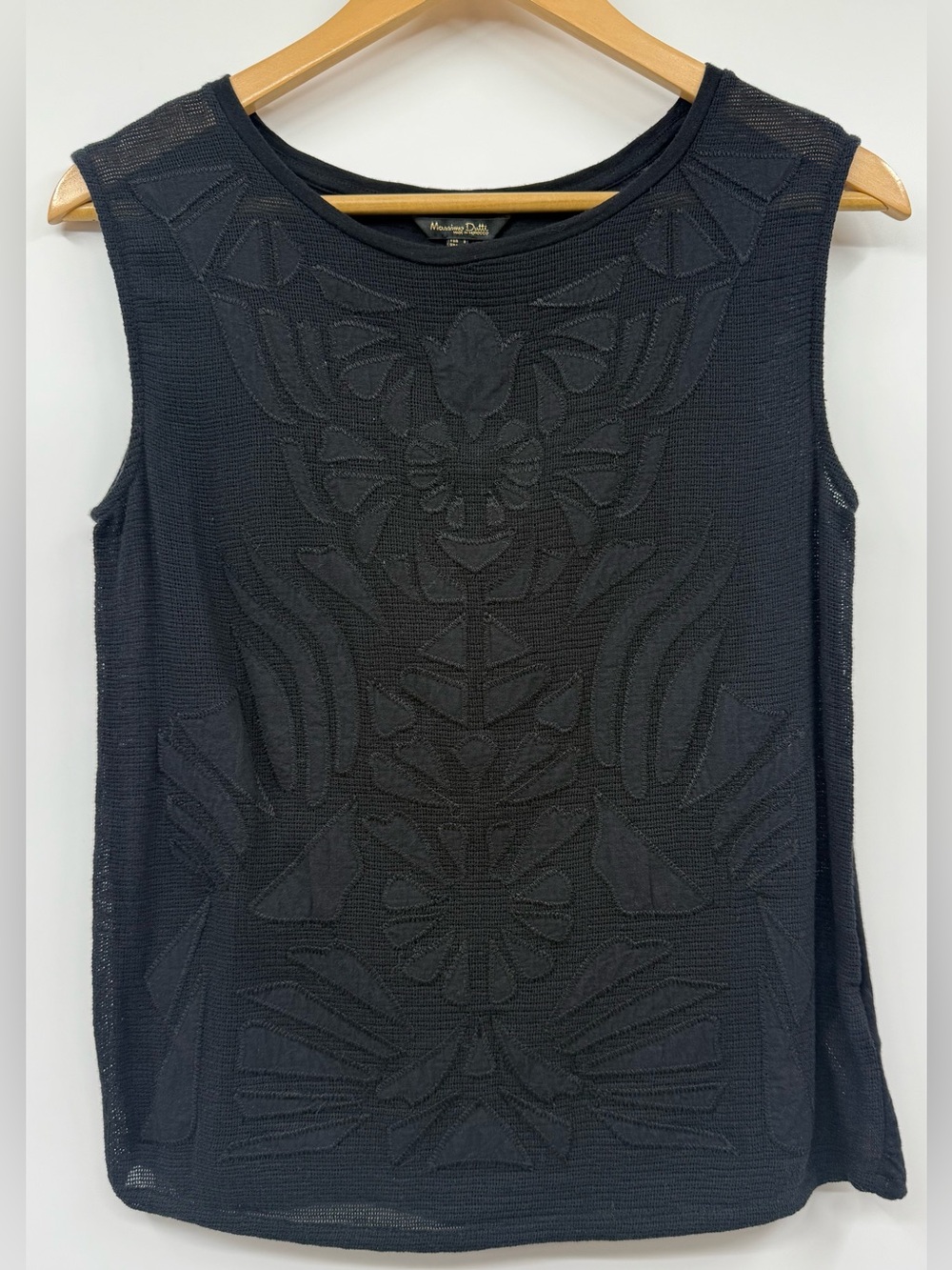 Massimo Dutti Sleeveless Textured Cotton Top Minimalist Lagenlook SZ SM Classic